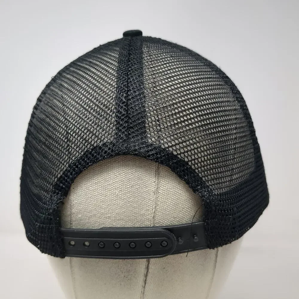 KNOSS Performance Trucker Hat Black One Size 3D Embroidery Mesh Back Snapback